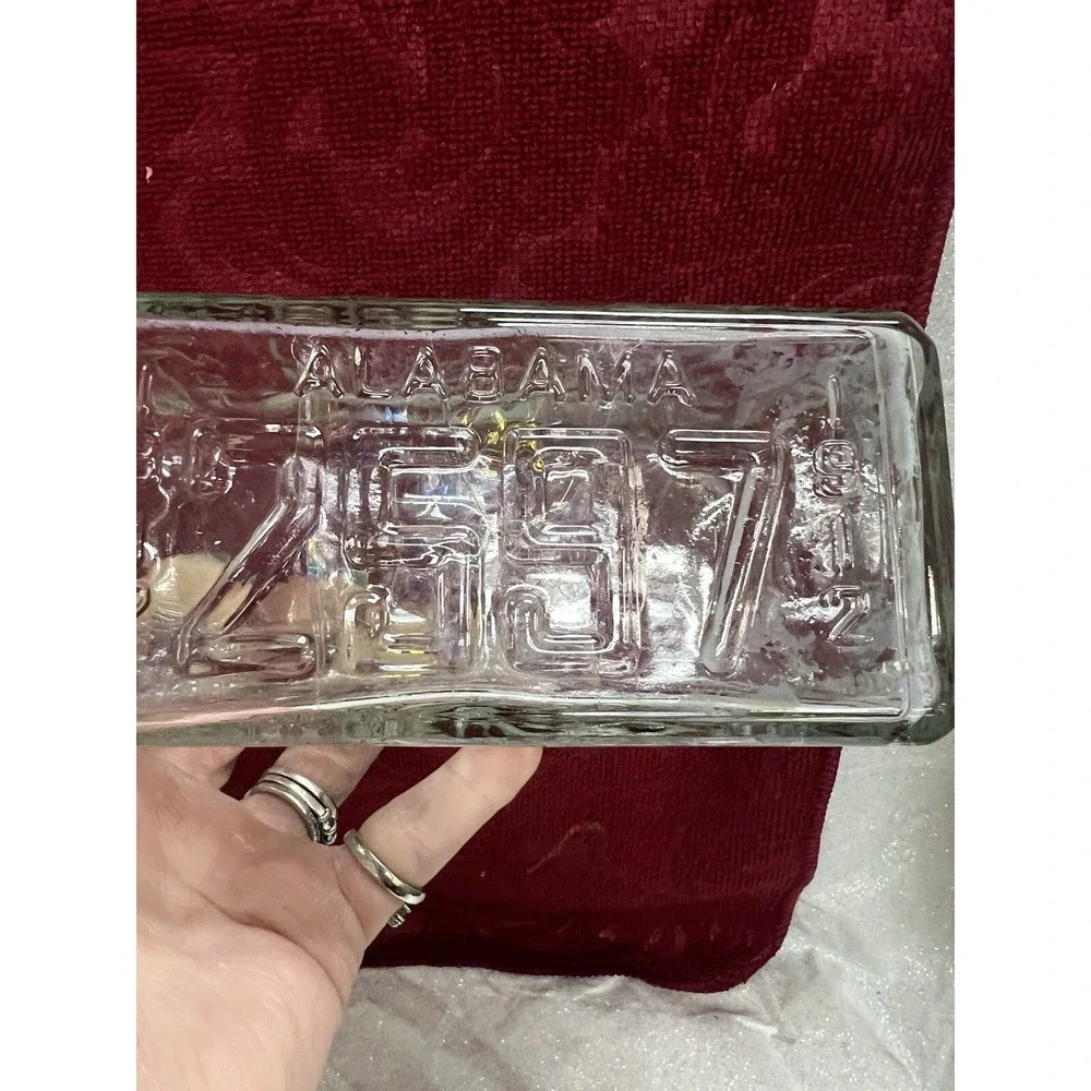 Walkers Deluxe Bourbon Decanter‎  License Plate VTG 70s  AL, LA, IOWA, NJ (1515)